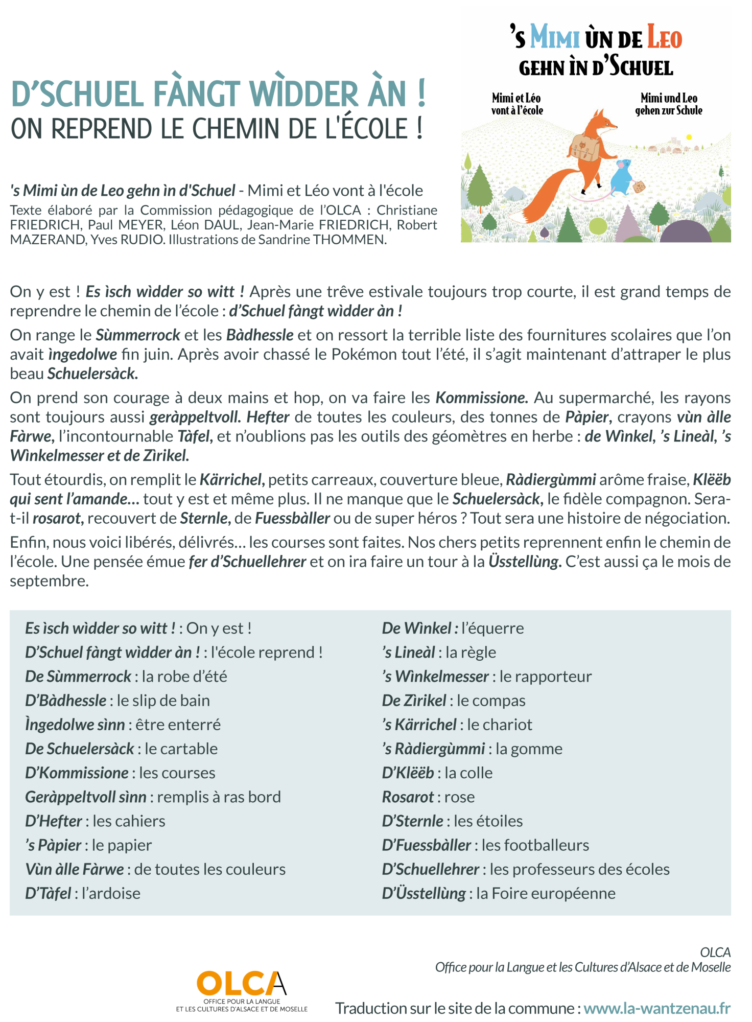 D’SCHUEL FÀNGT WÌDDER ÀN !04